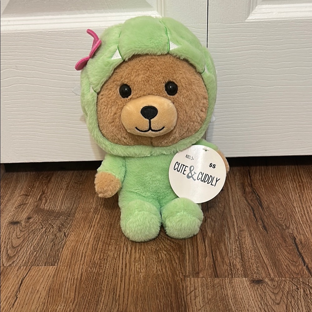 Green and Pink Dinosaur Stuffed Animal